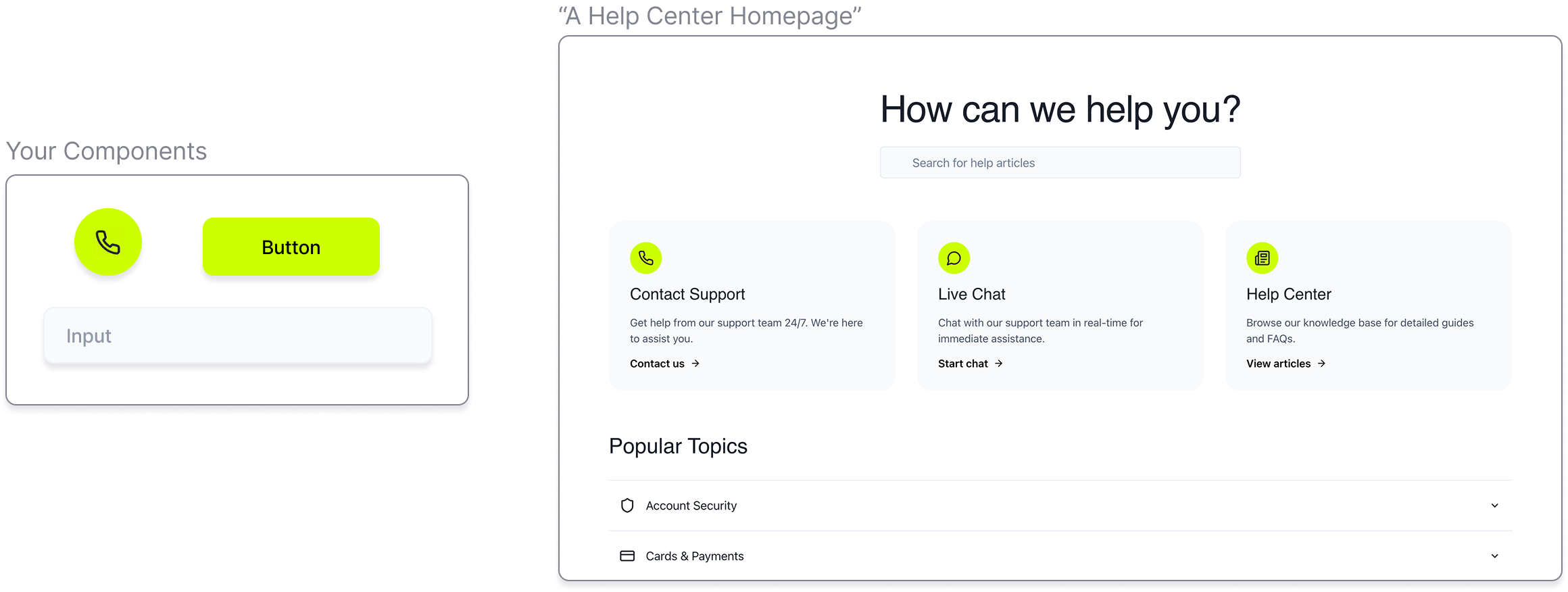 Magic Patterns showing design-system-aware UI prototyping with reusable components