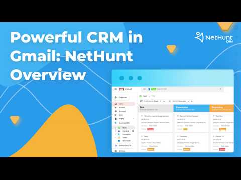NetHunt CRM YouTube thumbnail showing Gmail-based CRM workflow inside the inbox