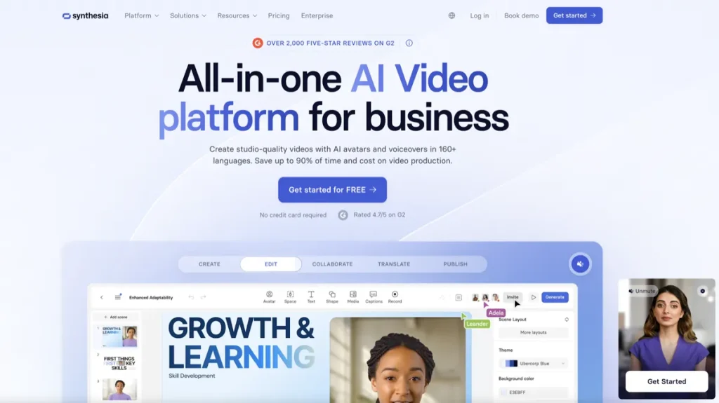 synthesia - Create AI generated videos from text